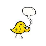 cartoon little bird laughing
