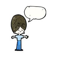 Cartoon happy boy with speech bubble N292