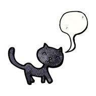 cartoon black cat N71