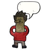 cartoon relaxed man with speech bubble