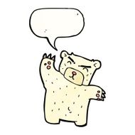 cartoon polar bear with speech bubble N62