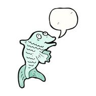 cartoon fish with speech bubble N122
