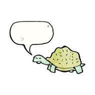 cartoon tortoise with speech bubble N14