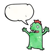 cartoon little swamp monster N3