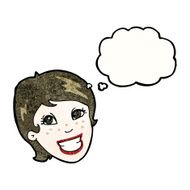 grinning woman cartoon
