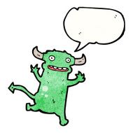 cartoon little devil with speech bubble N30