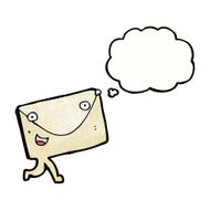cartoon envelope with thought bubble