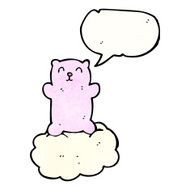 cartoon cute bear on cloud