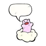 cartoon cute bear on cloud N2