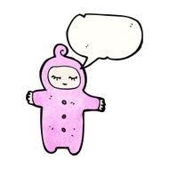 cartoon baby with speech bubble N4