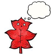 cartoon leaf with thought bubble N5