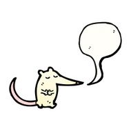 little white mouse with speech bubble