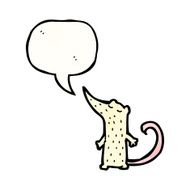 little white mouse with speech bubble N3