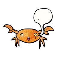 cartoon crab with speech bubble N13