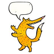 cartoon fox with speech bubble N28