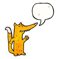 cartoon fox with speech bubble N29
