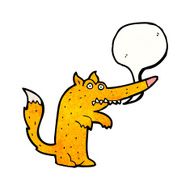 cartoon fox with speech bubble N30