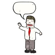 cartoon salesman with speech bubble N13
