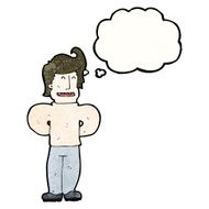 cartoon man with thought bubble N48