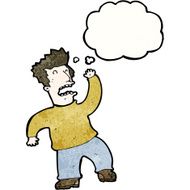 cartoon man with thought bubble N49