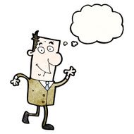 cartoon man with thought bubble N51