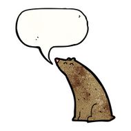 cartoon bear with speech bubble N36