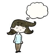 cartoon woman with thought bubble N56