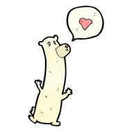 cartoon polar bear in love
