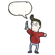 cartoon man combing hair N14