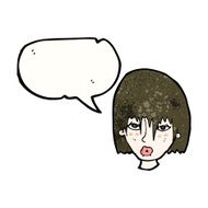 cartoon woman with speech bubble N59
