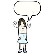 cartoon girl with speech bubble N32