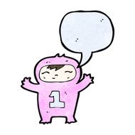 cartoon baby with speech bubble N5