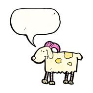 cartoon goat with thought bubble