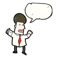 cartoon businessman with speech bubble N5