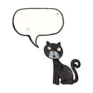 cartoon black cat N72