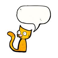 cartoon cat with speech bubble N99