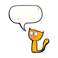 cartoon cat with speech bubble N100
