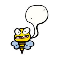 cartoon bee with speech bubble N35