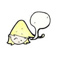 cartoon happy girl's face