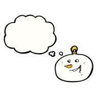 cartoon snowman face bauble N9