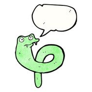 cartoon snake with speech bubble N95