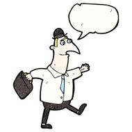 cartoon businessman walking to work N19