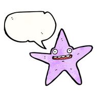 cartoon starfish with speech bubble N5