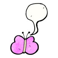 cartoon butterfly with speech bubble N9