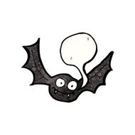 halloween bat with speech bubble