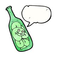 cartoon snake trapped in bottle
