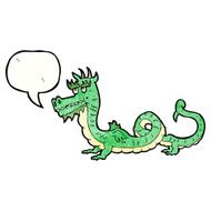 cartoon dragon with speech bubble N10