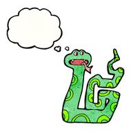 cartoon snake with thought bubble N101