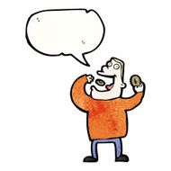 cartoon greedy man eating doughnuts N3