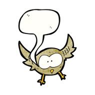 cartoon little owl hooting